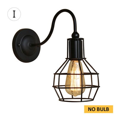 Lampă de perete industrială de epocă, lumină de perete americană pentru mansardă, abajur simplu, E27, aplice de protecție pentru cușcă, pentru magazinul de restaurant pe coridor