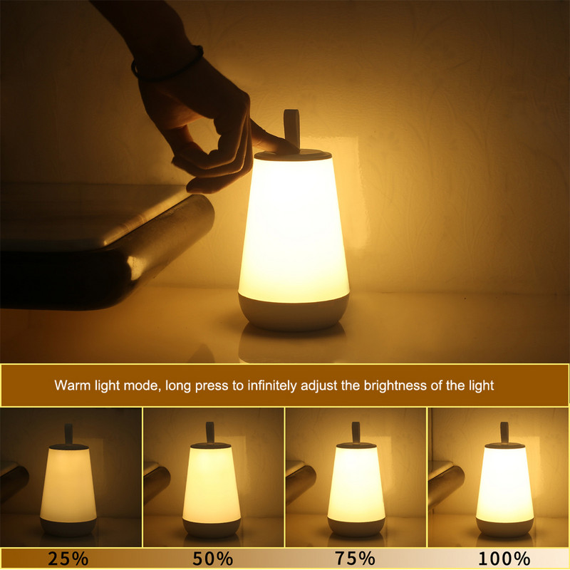 5V USB pārnēsājama LED nakts gaisma kempinga lampa guļamistabai pie gultas RGB Touch piekarināma telts Creative Dekoratīvas galda lampas