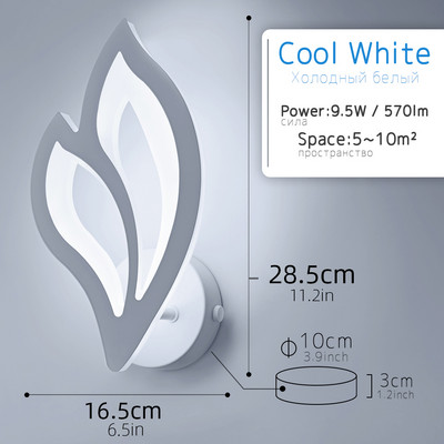 12W Led acrilic de perete AC85-265V potrivit pentru dormitor sufragerie sala de studiu coridor balcon lumina de perete