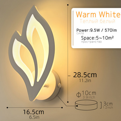 12W Led acrilic de perete AC85-265V potrivit pentru dormitor sufragerie sala de studiu coridor balcon lumina de perete