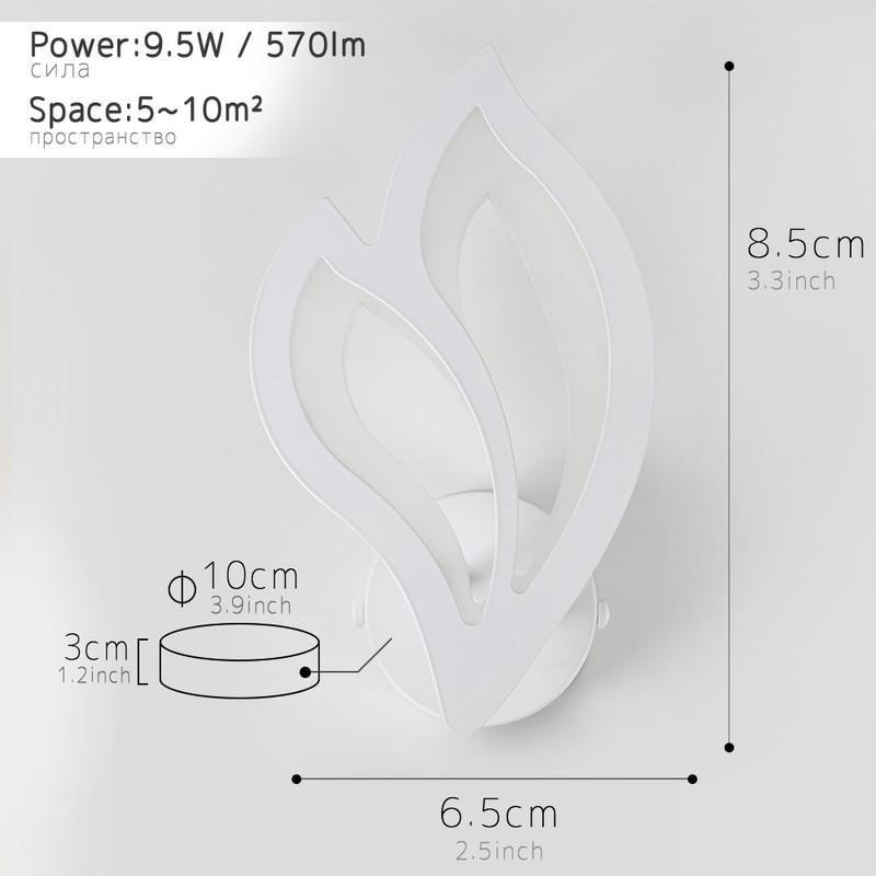 12W Led acrilic de perete AC85-265V potrivit pentru dormitor sufragerie sala de studiu coridor balcon lumina de perete