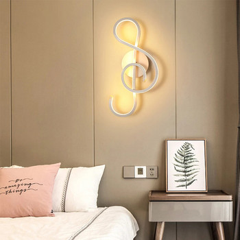 Модерни минималистични стенни лампи Всекидневна Спалня Нощно шкафче Luster AC90V-260V LED вътрешна черна бяла лампа Декорация за осветление на пътека