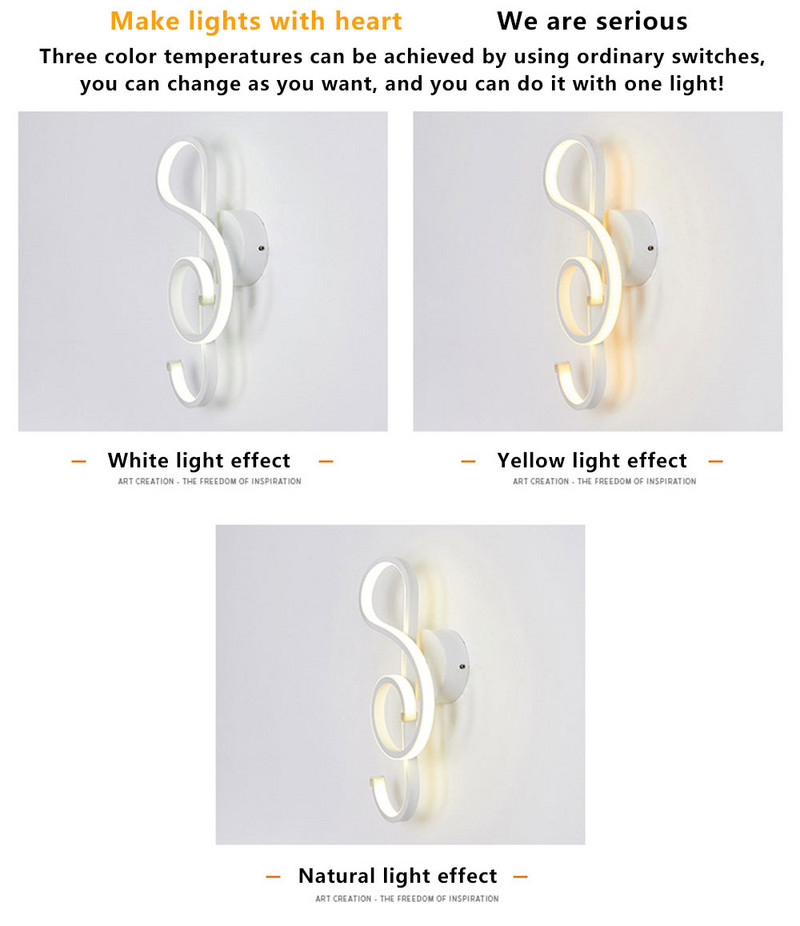 Moodsad minimalistlikud seinavalgustid Elutuba Magamistoa Voodil Luster AC90V-260V LED Sisemust-valge Lamp Vahekäigu valgustuse kaunistus