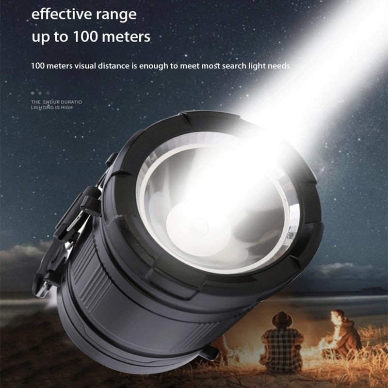 Lanternă solară portabilă LED Lampă de camping Lampă de urgență impermeabilă Lanternă de pescuit reîncărcabilă Iluminare Lanternă