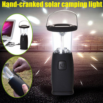 6 Led Solar Hand-up Crank Dynamo Lights Λάμπα φαναριού Usb Επαναφορτιζόμενο φορητό φως κάμπινγκ για υπαίθριο κυνήγι Πεζοπορία Ιστιοπλοΐα