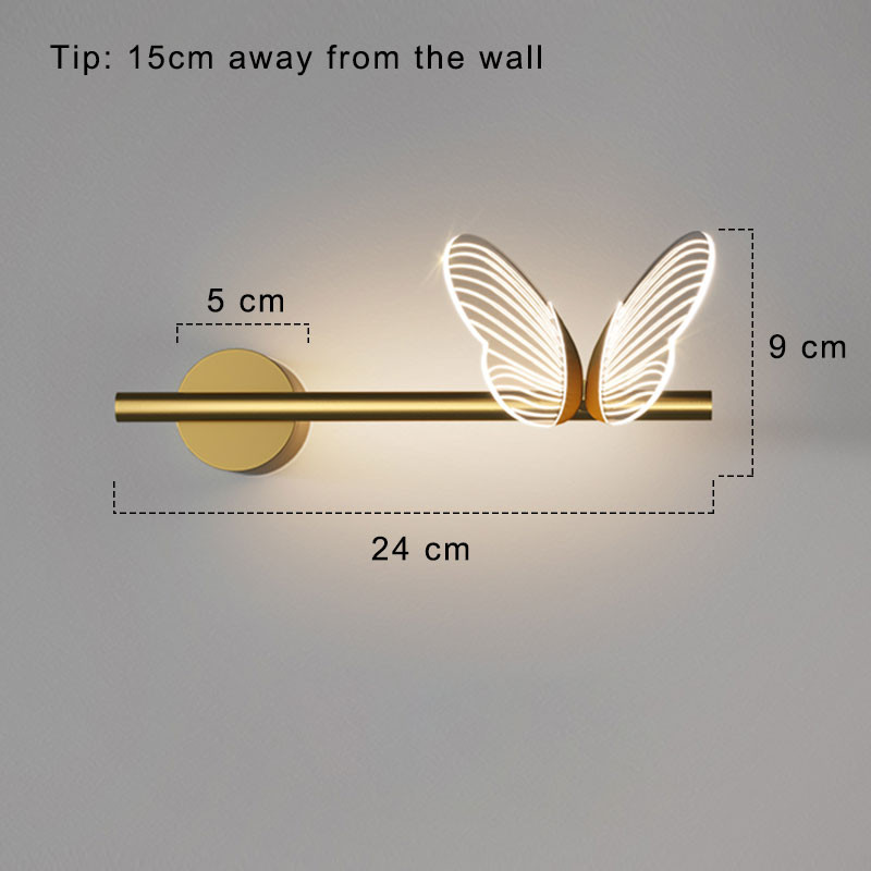 Šiuolaikinės „Butterfly“ LED sieninės lempos Vidaus apšvietimo sieniniai žibintai Šviestuvas miegamojo prie lovos Svetainės namų dekoravimui