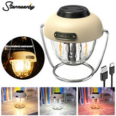 Mini lanternă agățată din metal vintage, lumină albă de culoare caldă, lanternă de camping cu LED, lumină de cort reîncărcabilă prin USB pentru drumeții în aer liber