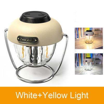Mini lanternă agățată din metal vintage, lumină albă de culoare caldă, lanternă de camping cu LED, lumină de cort reîncărcabilă prin USB pentru drumeții în aer liber