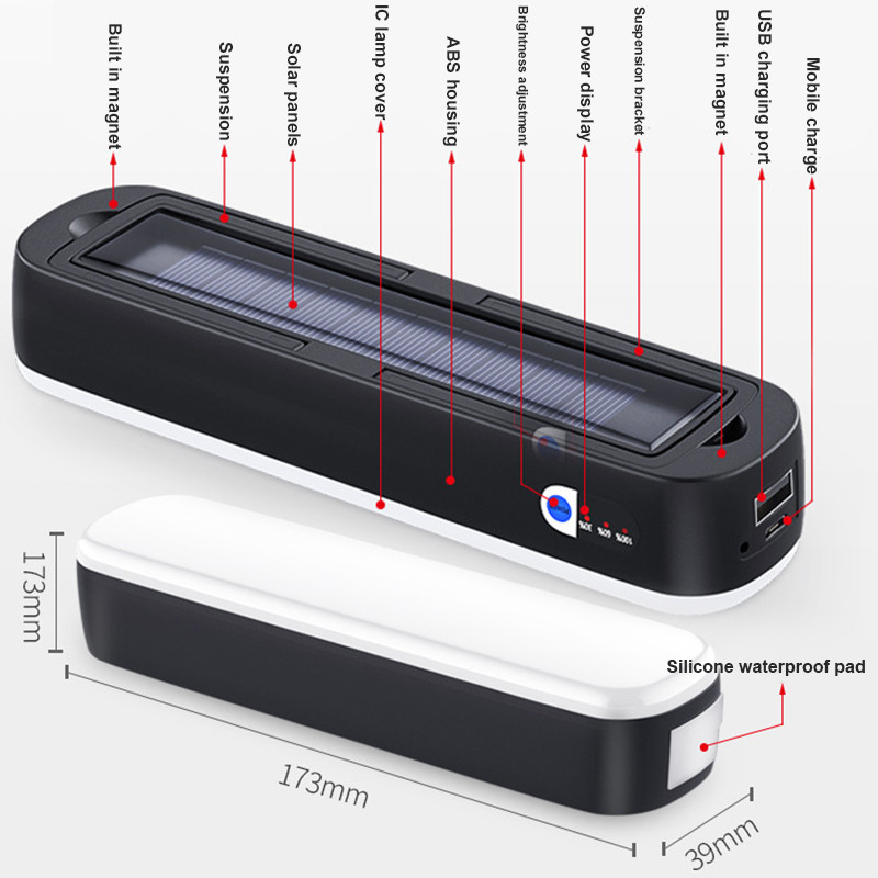 100 W saules LED kempinga gaisma USB uzlādējama spuldze āra telts lampai pārnēsājamām laternām avārijas gaismas grilēšanas pārgājieniem
