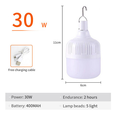 Újratölthető hordozható lámpák 1000 W napelemes LED-es kempinglámpa USB kültéri sátorlámpa hordozható vészvilágítás izzólámpa