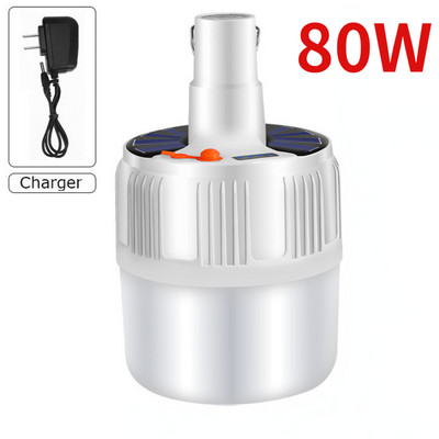 Újratölthető hordozható lámpák 1000 W napelemes LED-es kempinglámpa USB kültéri sátorlámpa hordozható vészvilágítás izzólámpa