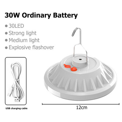 Lanternă solară de camping reîncărcabilă cu 120 LED, lampă pentru cort, cu bec cu LED, lampă în aer liber, lumină portabilă pentru piață de noapte de urgență