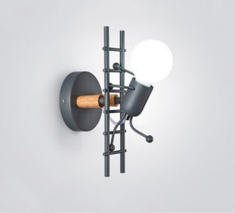 Kaasaegne LED-seinavalgusti Põhjamaade multikas nukulamp valgustus elutuba lastekodu sisekujundus sisekujundusega puitlambid