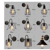 Lampă retro cușcă de perete mansardă, fier american, abajur negru, lampă de perete ușar, lampa de iluminat pentru mansardă, iluminat interior modern, lampa de perete