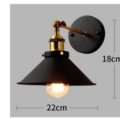 Lampă retro cușcă de perete mansardă, fier american, abajur negru, lampă de perete ușar, lampa de iluminat pentru mansardă, iluminat interior modern, lampa de perete