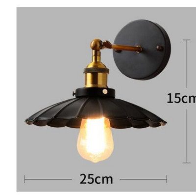 Lampă retro cușcă de perete mansardă, fier american, abajur negru, lampă de perete ușar, lampa de iluminat pentru mansardă, iluminat interior modern, lampa de perete