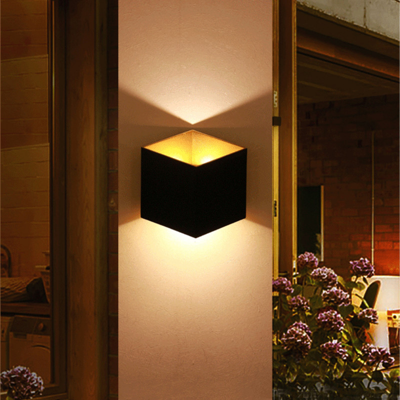 Aplic de perete impermeabil pentru exterior IP65 12W COB LED lumini de verandă Decor modern de interior Sus în jos Lampă de perete din aluminiu cu două capete AC85-265V