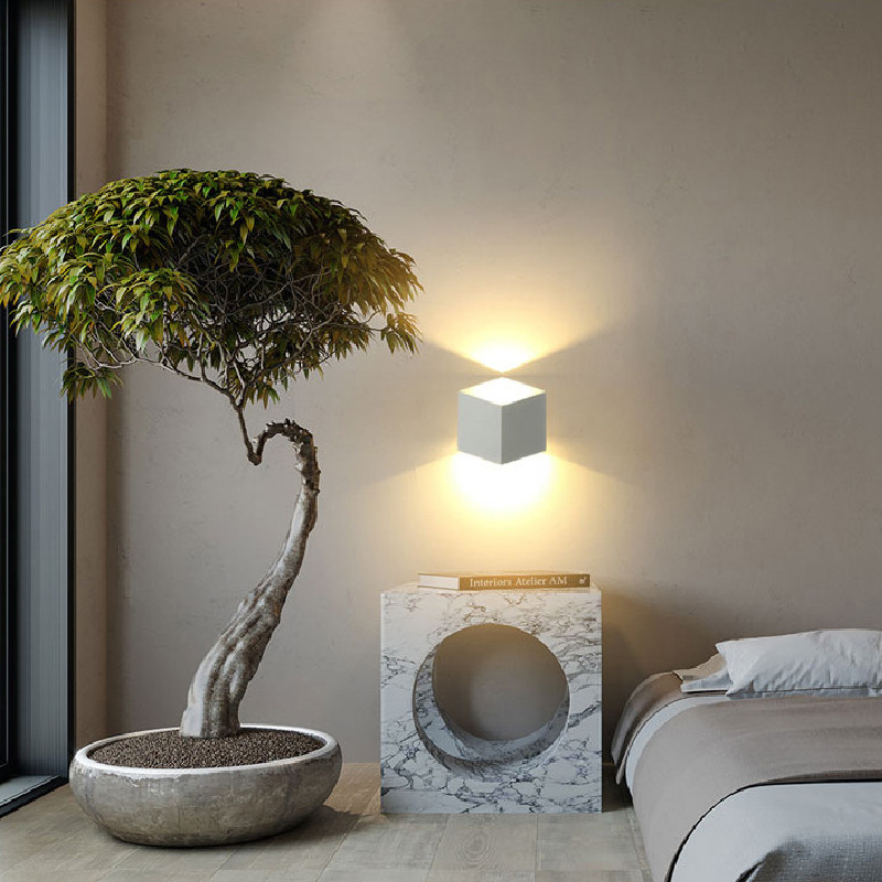 Aplic de perete impermeabil pentru exterior IP65 12W COB LED lumini de verandă Decor modern de interior Sus în jos Lampă de perete din aluminiu cu două capete AC85-265V