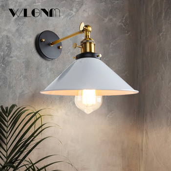 Винтидж стенна лампа с ключ за нощно шкафче, спалня, коридор, балкон, домашен декор, виетнамска шапка E27, ретро вътрешно осветление