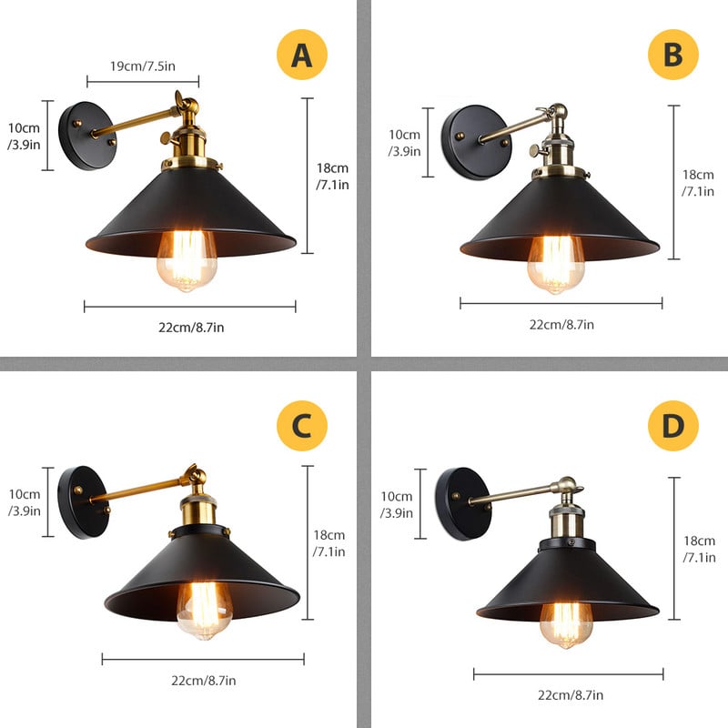 Винтидж стенна лампа с ключ за нощно шкафче, спалня, коридор, балкон, домашен декор, виетнамска шапка E27, ретро вътрешно осветление