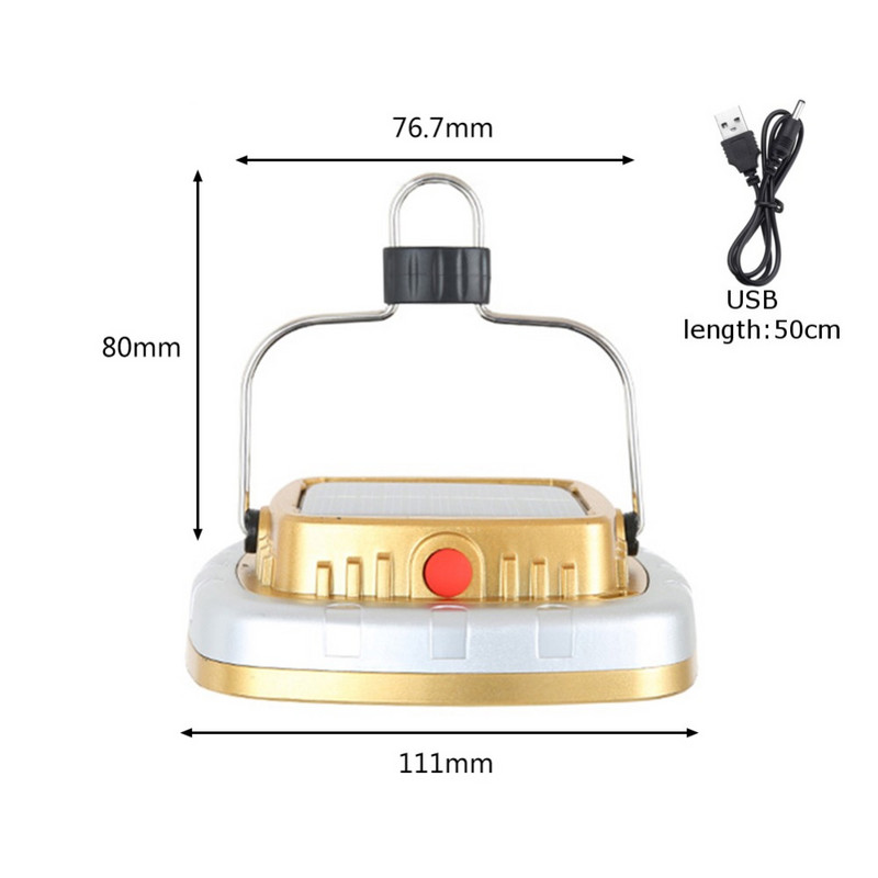 LED svjetiljka za kampiranje, solarna USB punjiva svjetiljka za šator, svjetiljka za hitne slučajeve za vrt za planinarenje na otvorenom