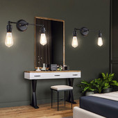 2 fejű retro fali lámpa Vintage fekete fali lámpa LED E27 hálószoba éjjeli folyosó nappali dekor lámpák ingyenes szállítás