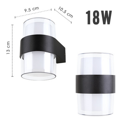 Välistingimustes kaasaegne LED-seinavalgusti pinnale paigaldatav IP54 veekindel 9w 18w 220v 240v aia rõdu tänava veranda pargivalgusti