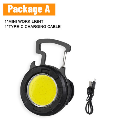 Lantern COB strălucitor Lumină de lucru 5 moduri de iluminare Proiector cu magnet și clemă Mini lanternă portabilă impermeabilă Lumină de camping