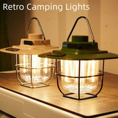 Lumini de camping retro de 9W Lanternă de camping portabilă, lumini suspendate reîncărcabile cu LED-uri, corturi de călătorie, consumabile pentru tabără