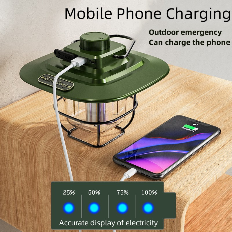 Lumini de camping retro de 9W Lanternă de camping portabilă, lumini suspendate reîncărcabile cu LED-uri, corturi de călătorie, consumabile pentru tabără