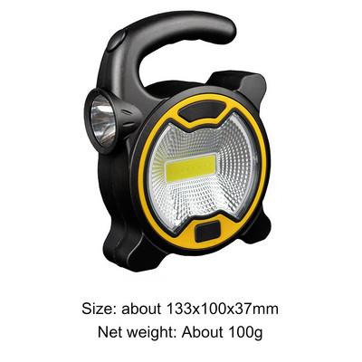 Prijenosna COB LED radna svjetiljka Ručna svjetiljka za kampiranje Lampa na baterije Vanjska vodootporna svjetiljka za šator na bateriju