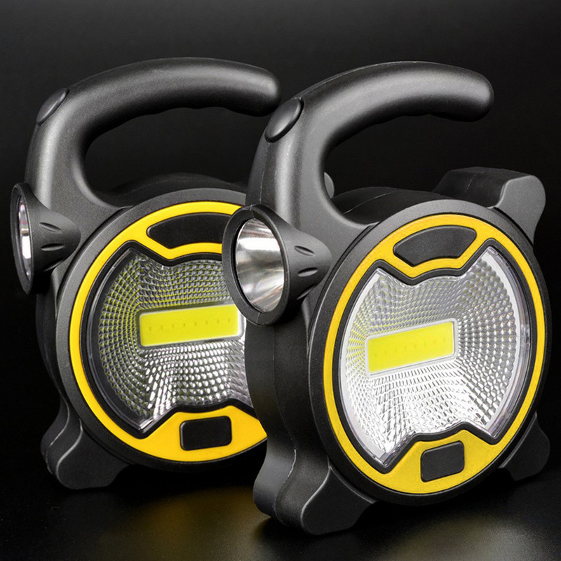 Prijenosna COB LED radna svjetiljka Ručna svjetiljka za kampiranje Lampa na baterije Vanjska vodootporna svjetiljka za šator na bateriju