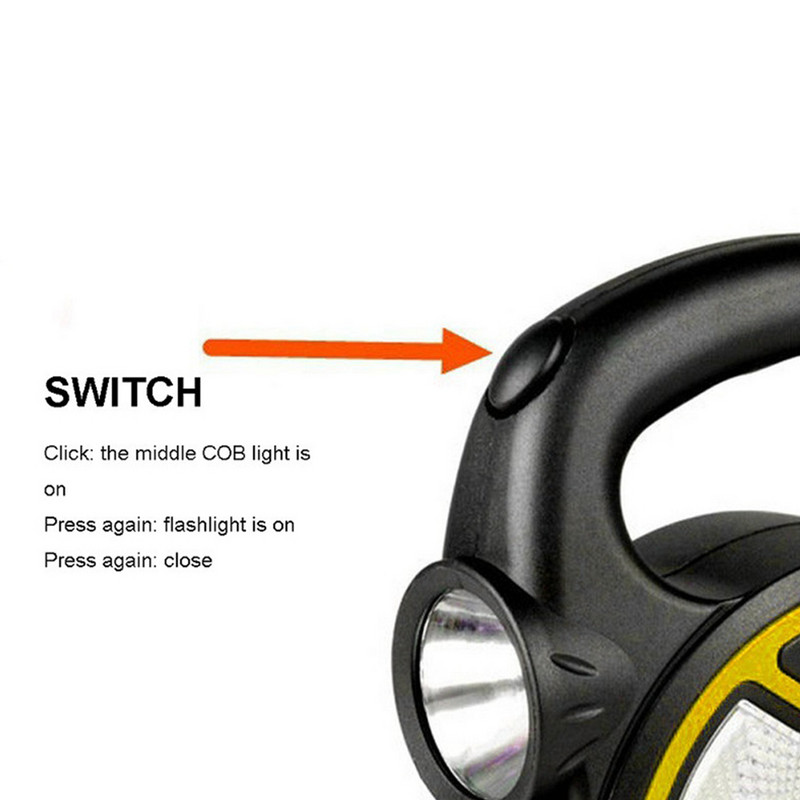 Prijenosna COB LED radna svjetiljka Ručna svjetiljka za kampiranje Lampa na baterije Vanjska vodootporna svjetiljka za šator na bateriju