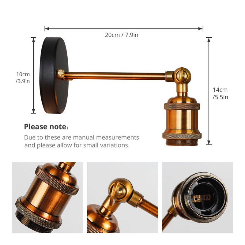 LED sieniniai šviestuvai Modernus lengvas vonios veidrodinis sieninis šviestuvas Metalinė retro koridoriaus lempa Sena pramoninė miegamojo lempa prie lovos