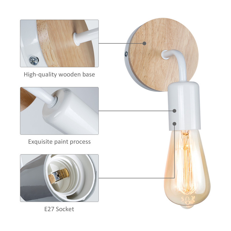 LED sieniniai šviestuvai Modernus lengvas vonios veidrodinis sieninis šviestuvas Metalinė retro koridoriaus lempa Sena pramoninė miegamojo lempa prie lovos