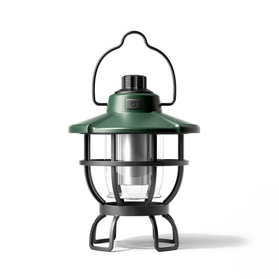 Kültéri hordozható retro kempinglámpa LED-es újratölthető akasztós sátorfény Függő kempinglámpás lámpa parti horgászathoz