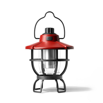 Kültéri hordozható retro kempinglámpa LED-es újratölthető akasztós sátorfény Függő kempinglámpás lámpa parti horgászathoz