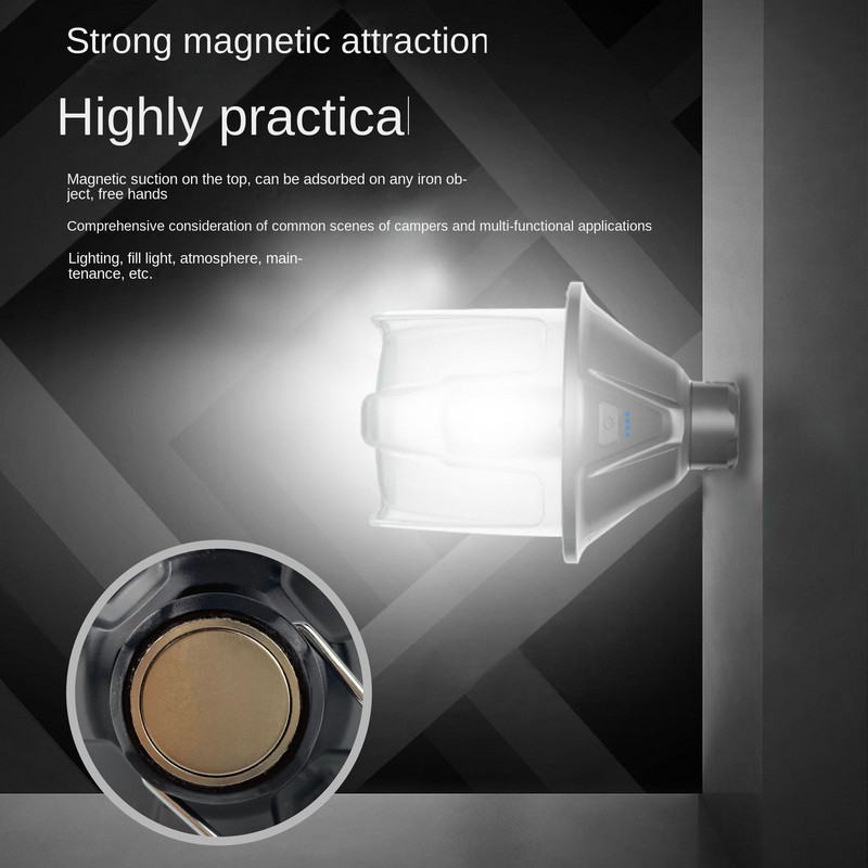 Kültéri hordozható retro kempinglámpa LED-es újratölthető akasztós sátorfény Függő kempinglámpás lámpa parti horgászathoz