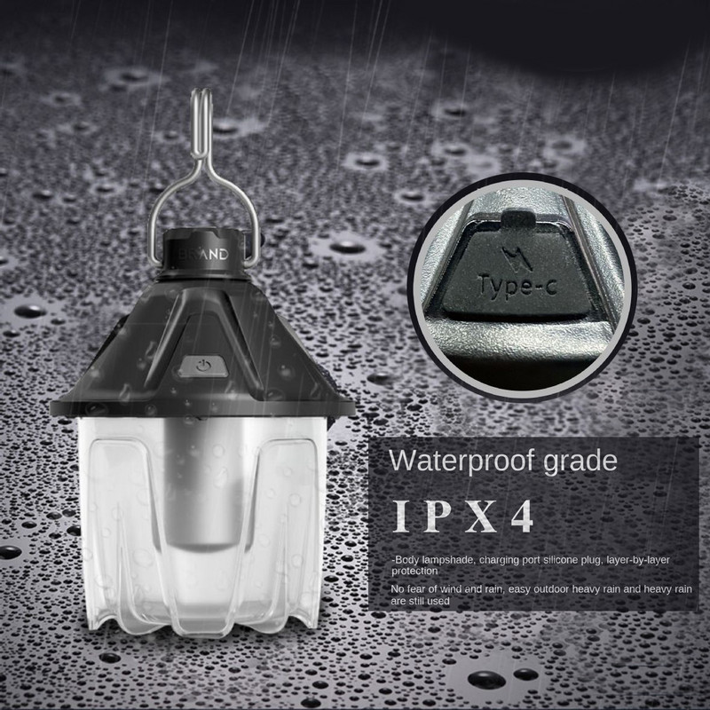 Kültéri hordozható retro kempinglámpa LED-es újratölthető akasztós sátorfény Függő kempinglámpás lámpa parti horgászathoz