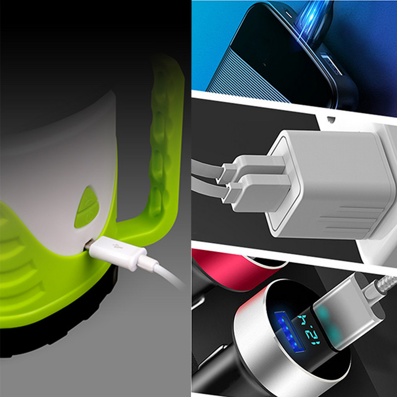 Lampă de lucru cu LED-uri super luminoase, lanternă reîncărcabilă prin USB, lanterne de camping, lanternă impermeabilă în aer liber pentru vânătoarea de pești
