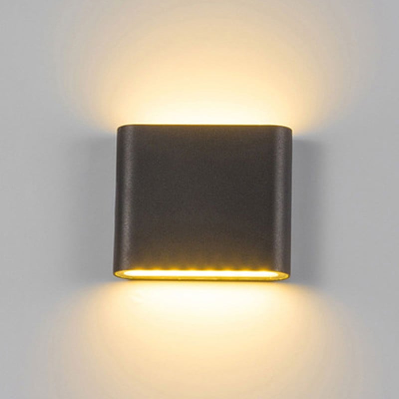 Lampă de perete cu LED 6W 12W Iluminat de grădină impermeabil pentru exterior, aluminiu AC86-265V, pentru interior, dormitor, sufragerie, scară.