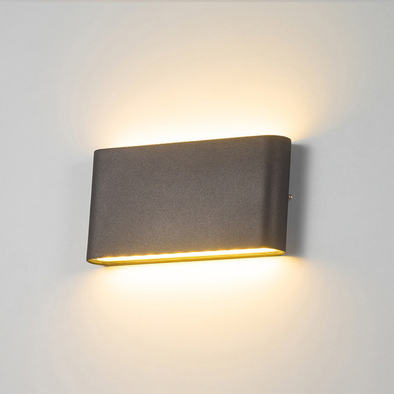 Lampă de perete cu LED 6W 12W Iluminat de grădină impermeabil pentru exterior, aluminiu AC86-265V, pentru interior, dormitor, sufragerie, scară.