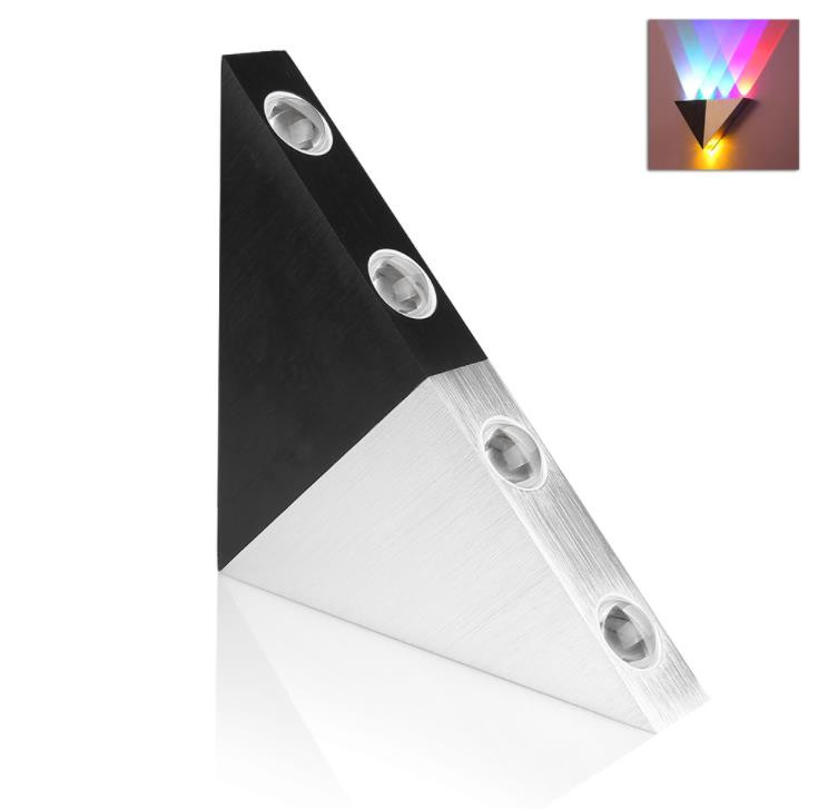 5 W alumínium háromszögű LED fali lámpa AC90-265V nagy teljesítményű LED modern otthoni világítás beltéri kültéri parti golyós diszkó lámpa