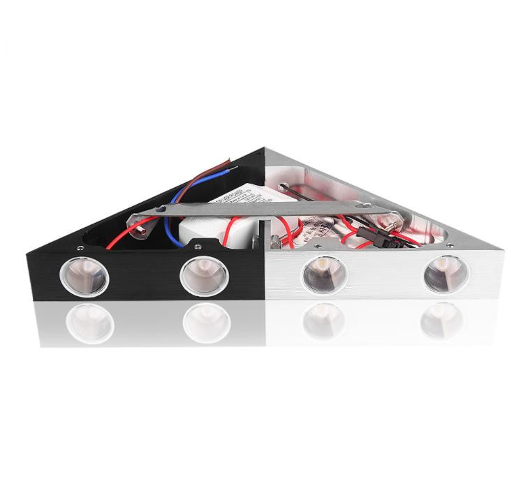 5 W alumínium háromszögű LED fali lámpa AC90-265V nagy teljesítményű LED modern otthoni világítás beltéri kültéri parti golyós diszkó lámpa