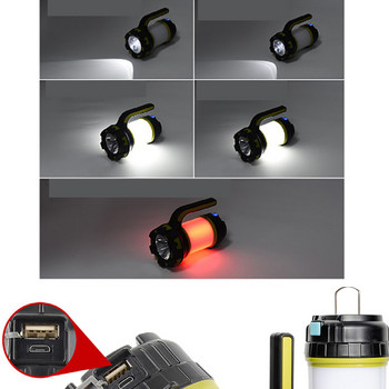C2 8000 лумена 100w USB акумулаторна LED фенерче за продължителна употреба Къмпинг фенер водоустойчиво фенерче за търсене на открито за лов на риба