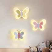 14 W Butterfly LED fali lámpák akril kreatív gyerekszoba fali lámpa beltéri otthoni hálószoba fejtámla folyosó dekorációjához