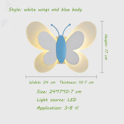 14 W Butterfly LED fali lámpák akril kreatív gyerekszoba fali lámpa beltéri otthoni hálószoba fejtámla folyosó dekorációjához