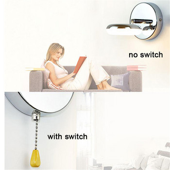 Модерна минималистична 5W LED стенна лампа нощно шкафче регулиране на ъгъла на четене 3000K 4000K 6000K огледало предна лампа осветление за баня
