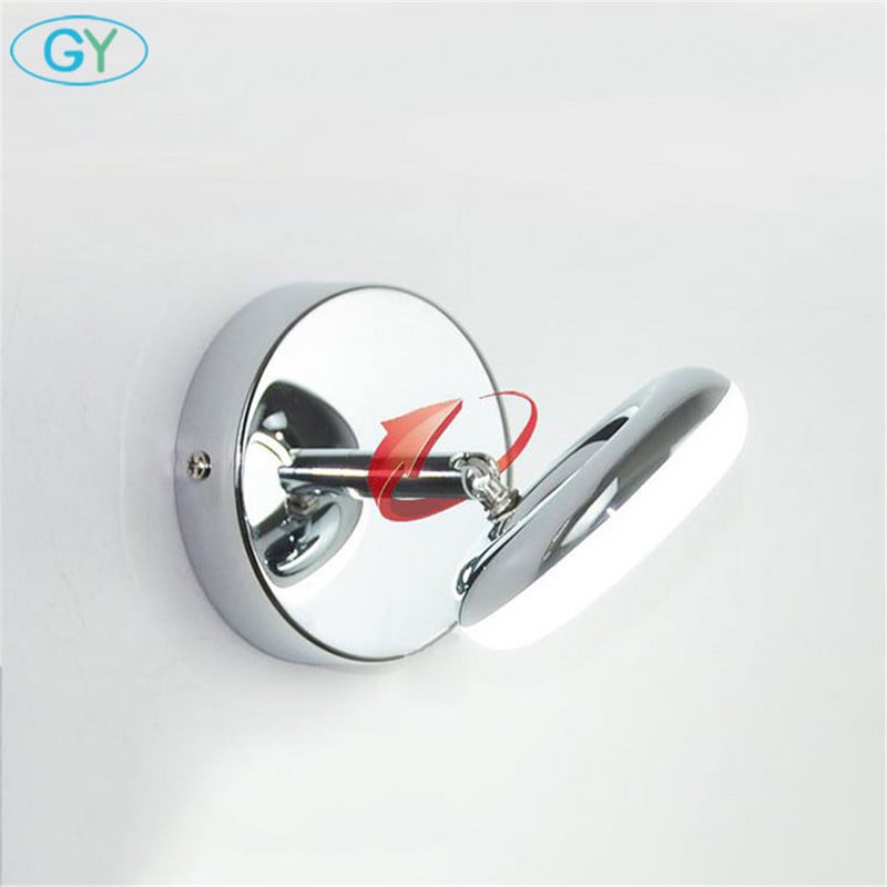 Lampă de perete LED minimalistă modernă de 5W, lumini de reglare a unghiului de citire, 3000K 4000K 6000K, lampă frontală cu oglindă, iluminat pentru baie