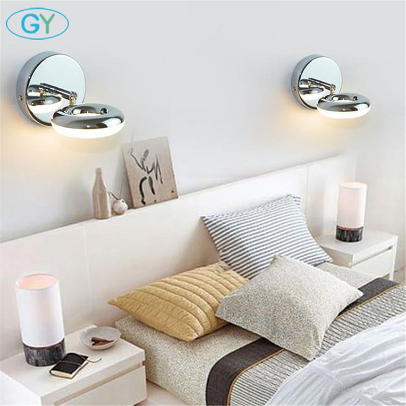 Lampă de perete LED minimalistă modernă de 5W, lumini de reglare a unghiului de citire, 3000K 4000K 6000K, lampă frontală cu oglindă, iluminat pentru baie